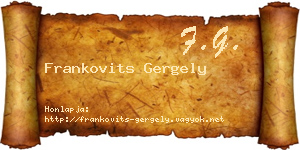 Frankovits Gergely névjegykártya